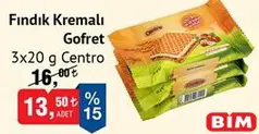 CENTRO FINDIK KREMALI GOFRET 3X20 G